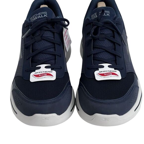 New! Mens Skechers Ultra Go Arch Fit Walking Shoes 11.5 Lace Up Sneakers Navy - Picture 7 of 13
